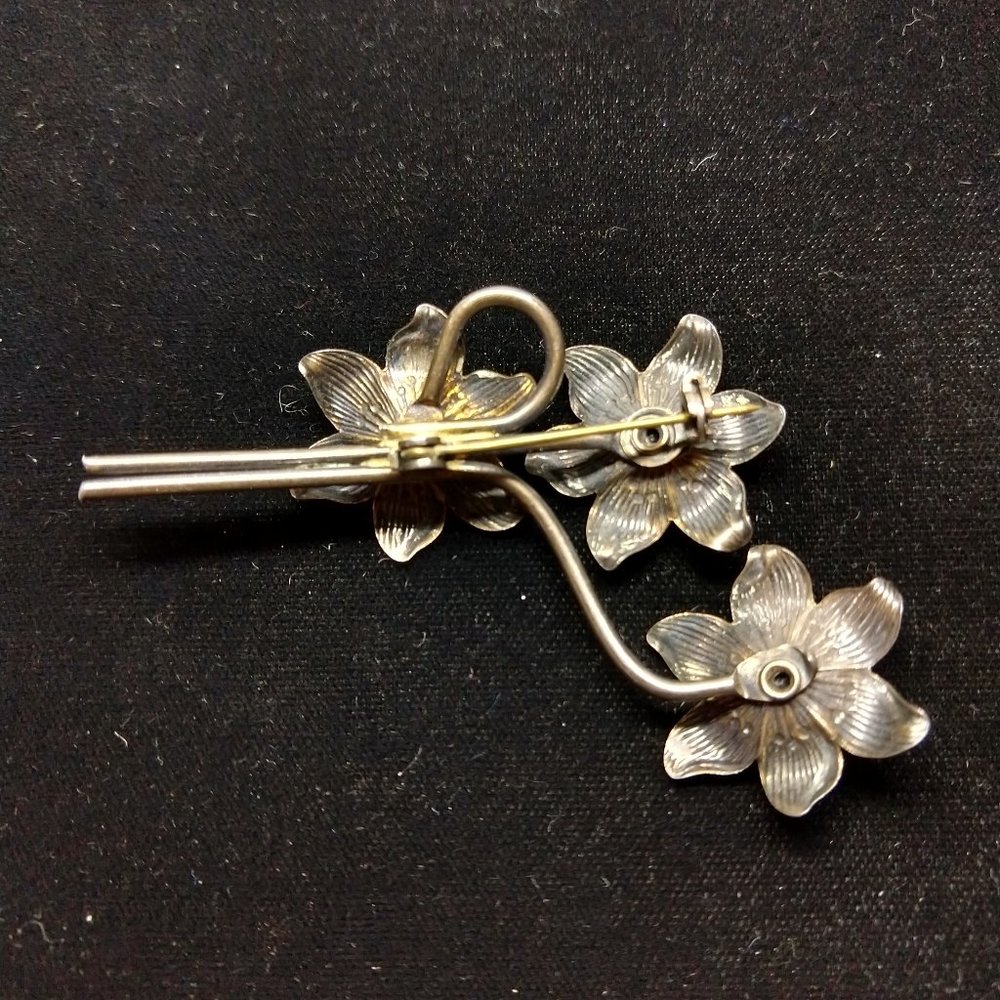 Vintage Sterling Brooch/Pendant Screwback Earrings - Picture 5 of 8